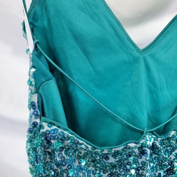 LULUS Force of Fashion Blue Backless Sequin Mini Dress mermaid NWOT size S (A-7) - Picture 14 of 15